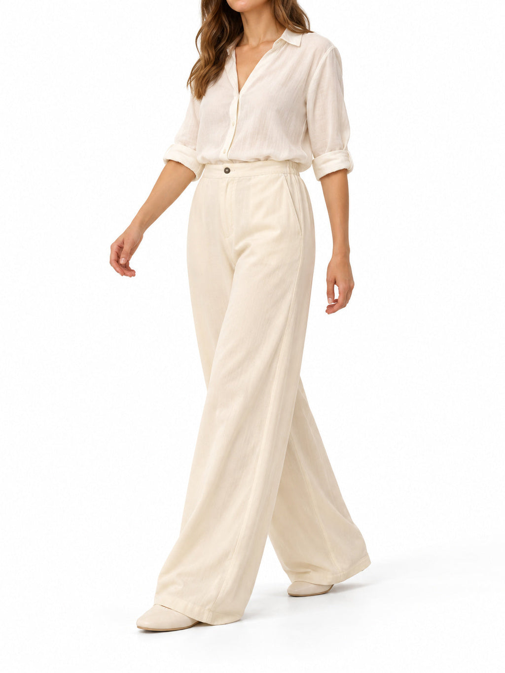 Pantalone in Ciniglia panna