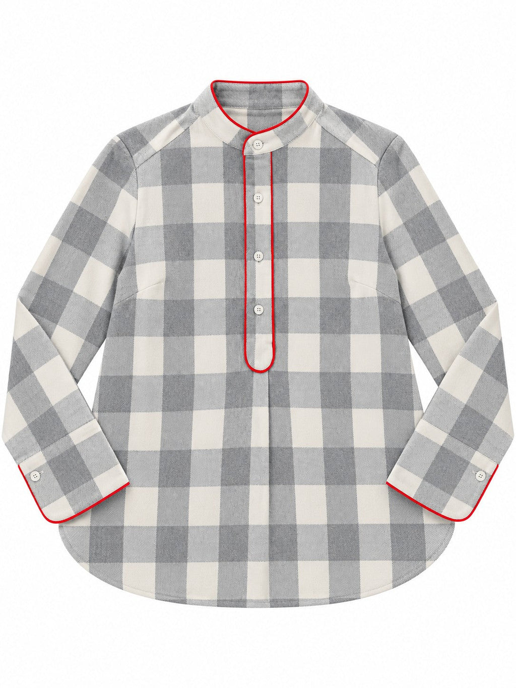 Blusa a Quadretti Grigio Perla