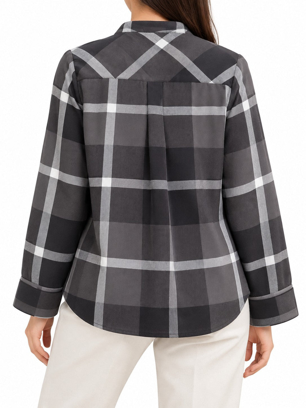 Blusa a Quadri Antracite