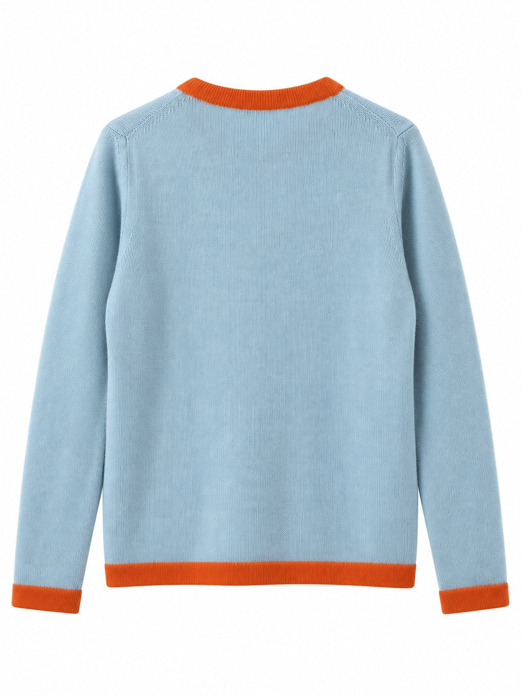 Cardigan con profili a contrasto azzurro/arancio — retro