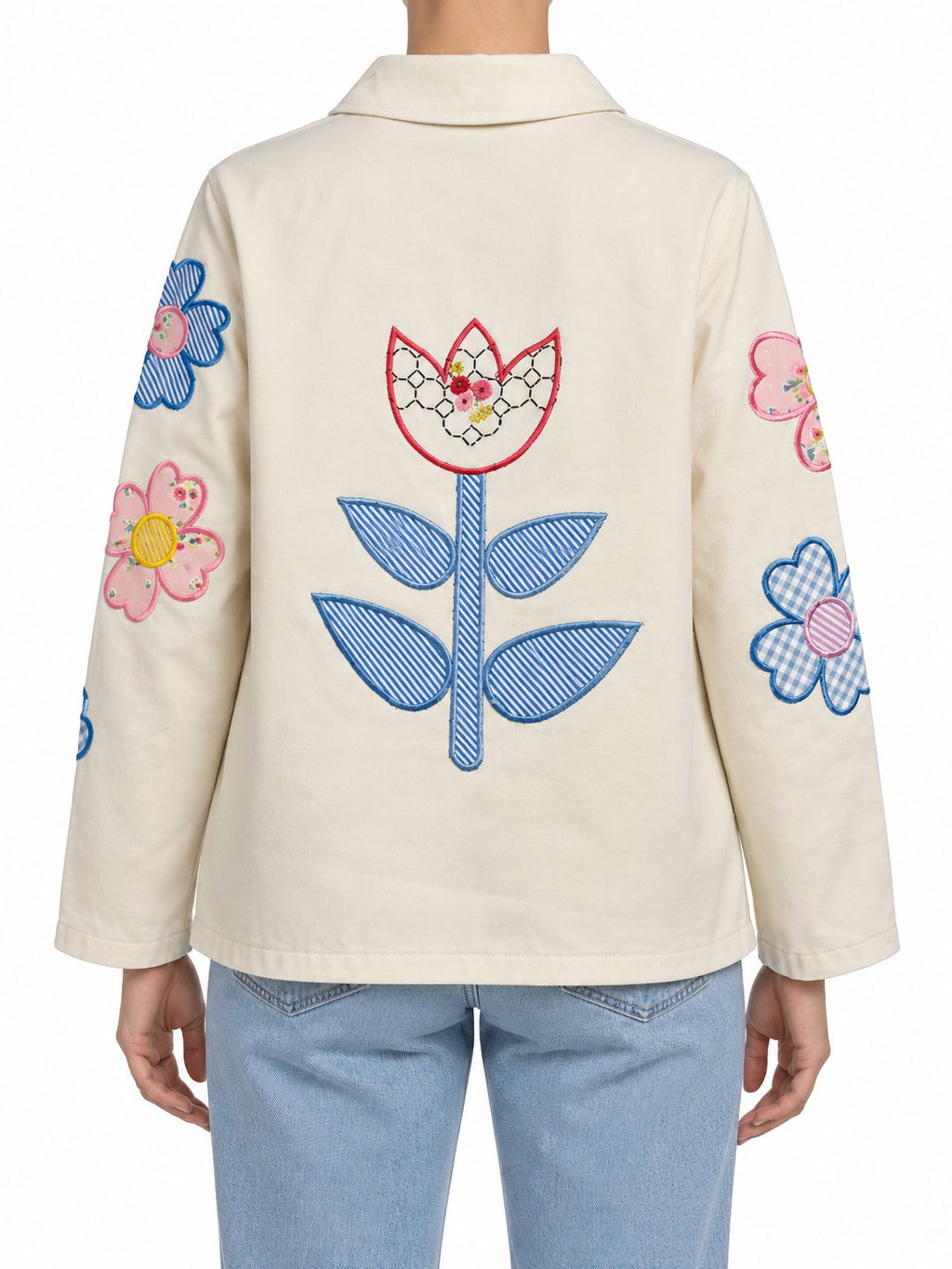Giacca a fiori — indossata, retro