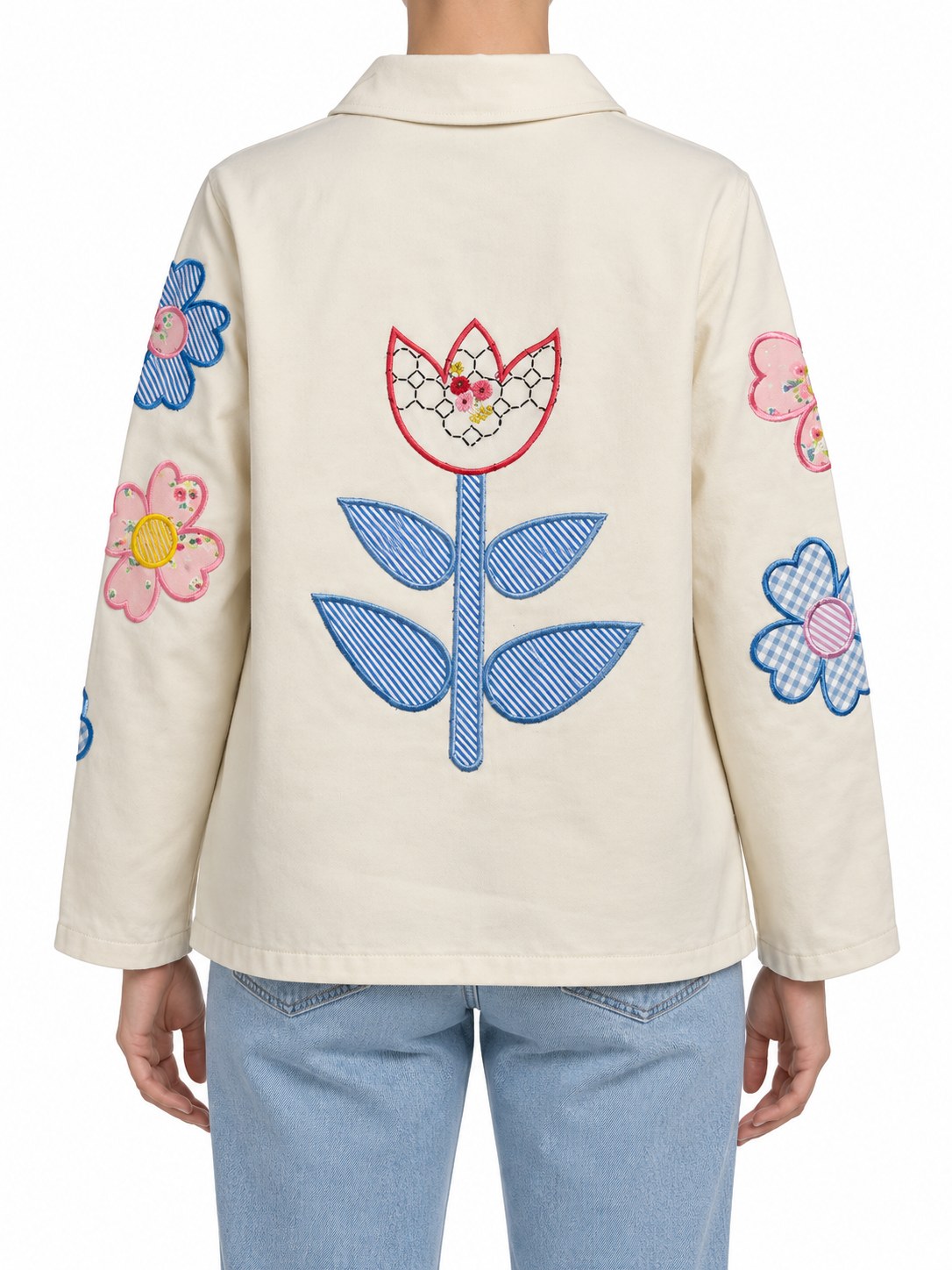 Giacca a fiori — indossata, retro