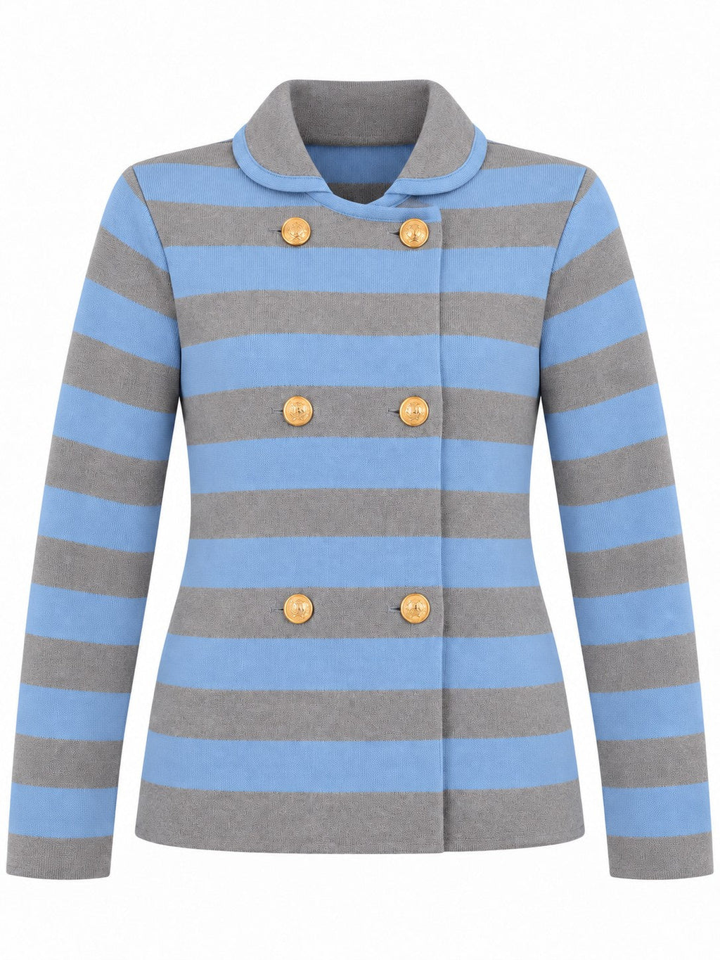 Giacca Doppio Petto a Righe azzurro/grigio