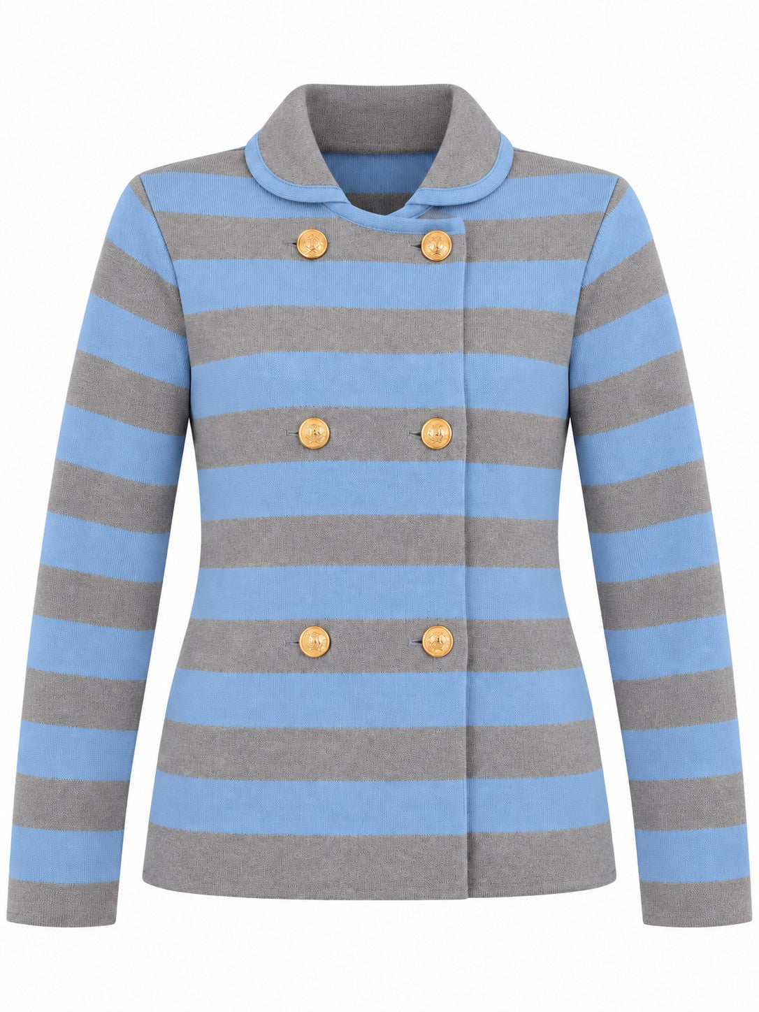 Giacca Doppio Petto a Righe azzurro/grigio