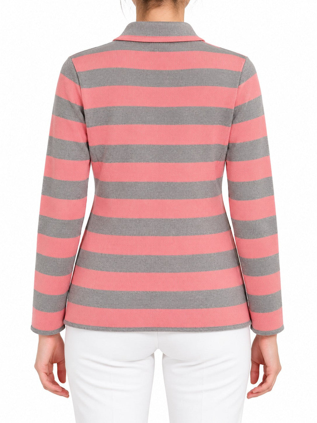 Giacca Doppio Petto a Righe rosa/grigio