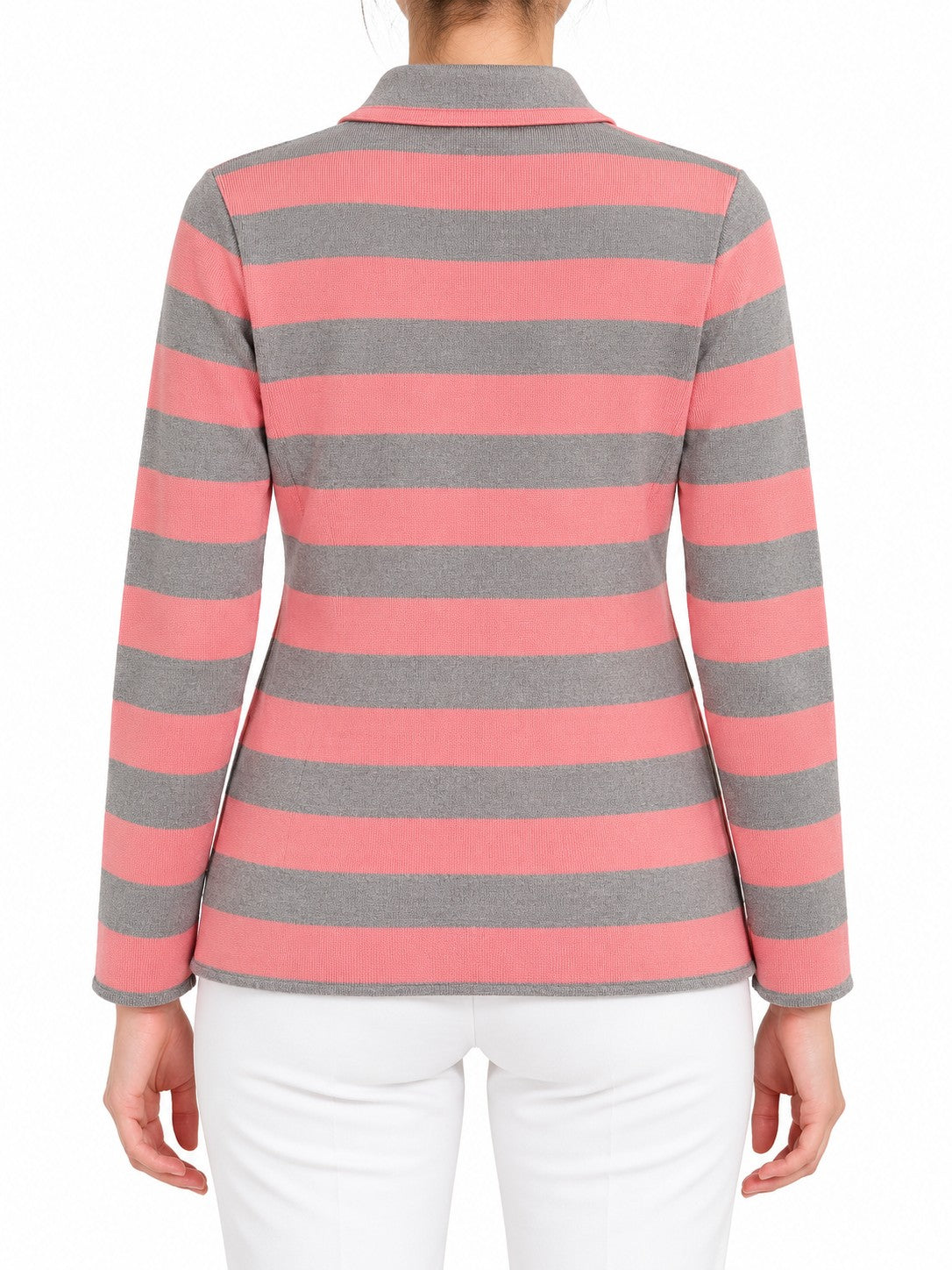 Giacca Doppio Petto a Righe rosa/grigio