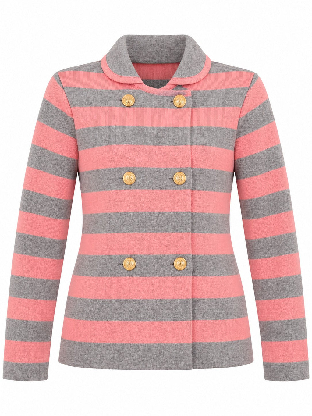 Giacca Doppio Petto a Righe rosa/grigio