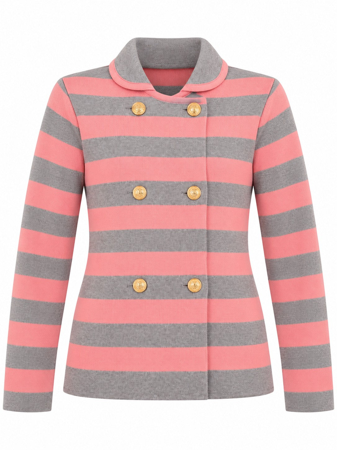 Giacca Doppio Petto a Righe rosa/grigio