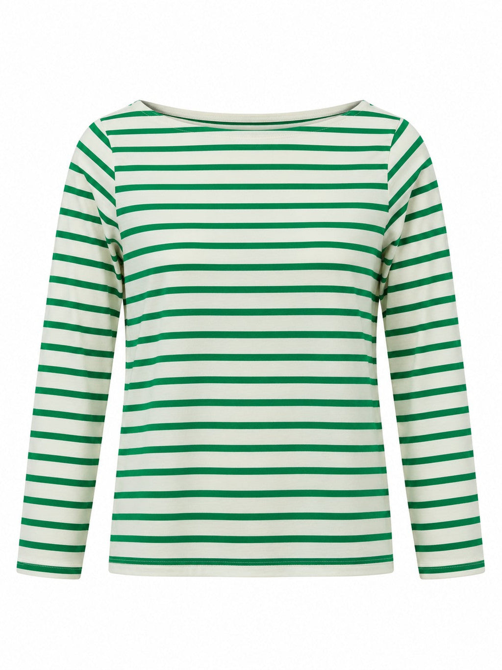Maglia a righe con ricamo sul retro verde