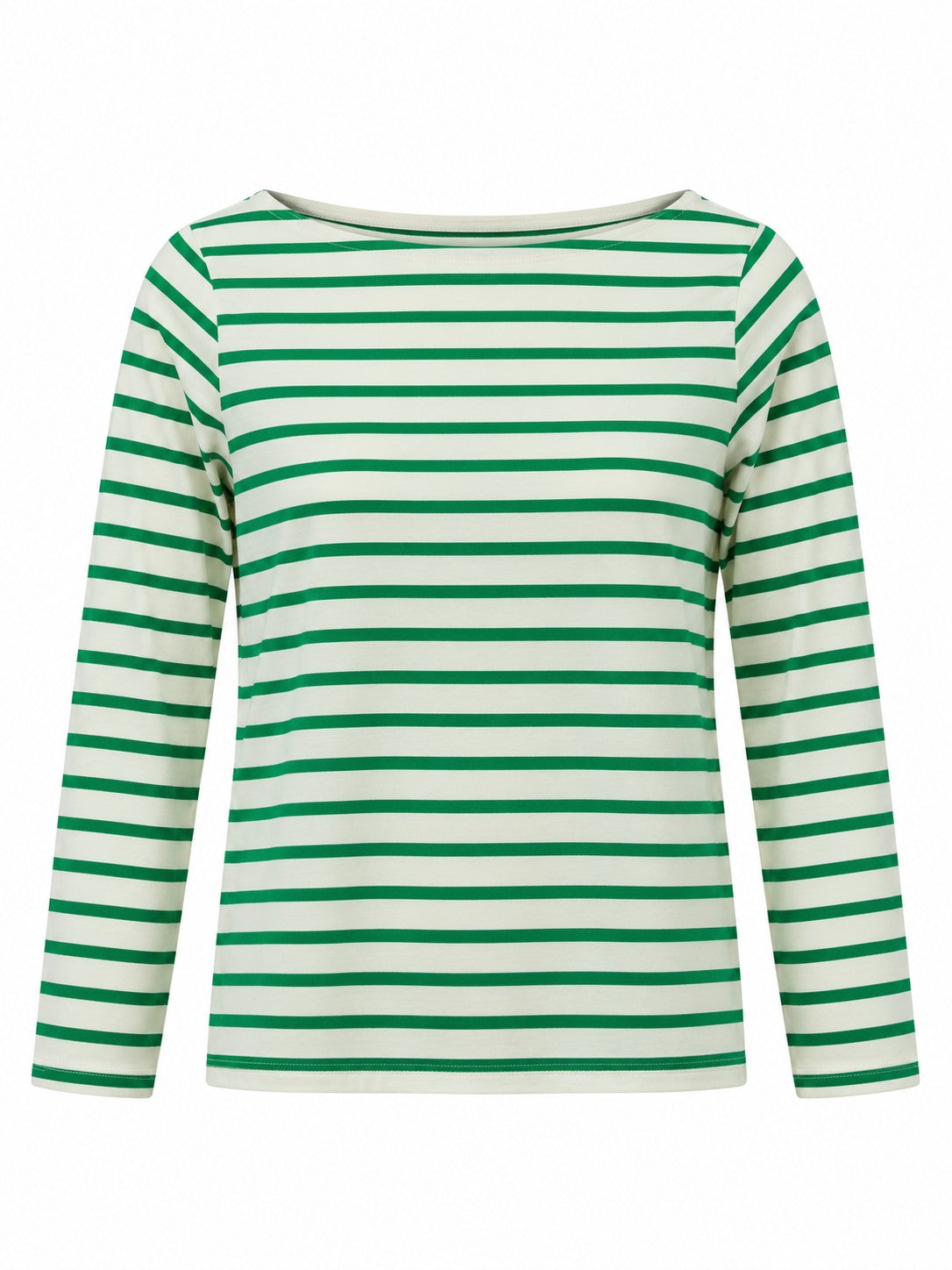 Maglia a righe con ricamo sul retro verde