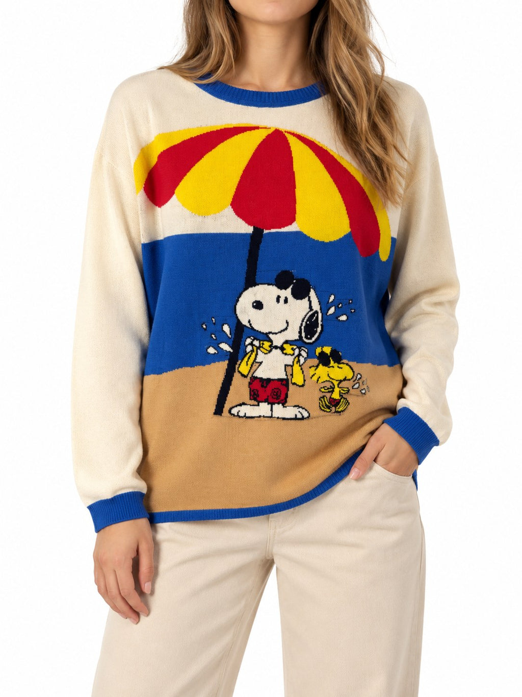 Maglia Snoopy al mare — indossato, davanti