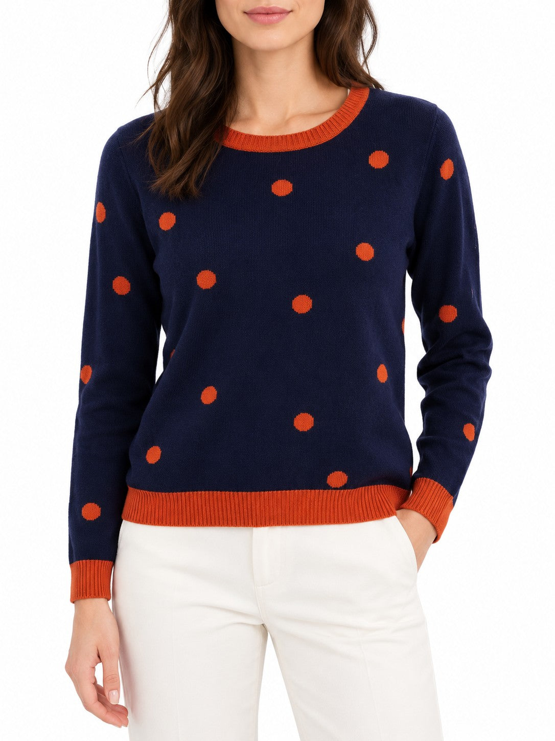 Maglioncino a Pois blu/arancione