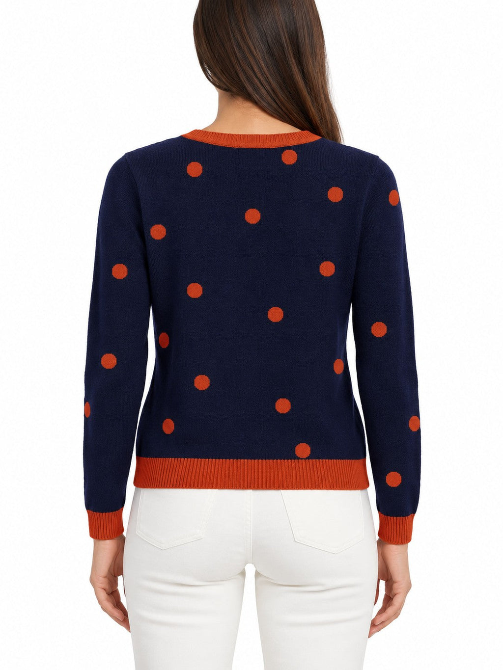 Maglioncino a Pois blu/arancione