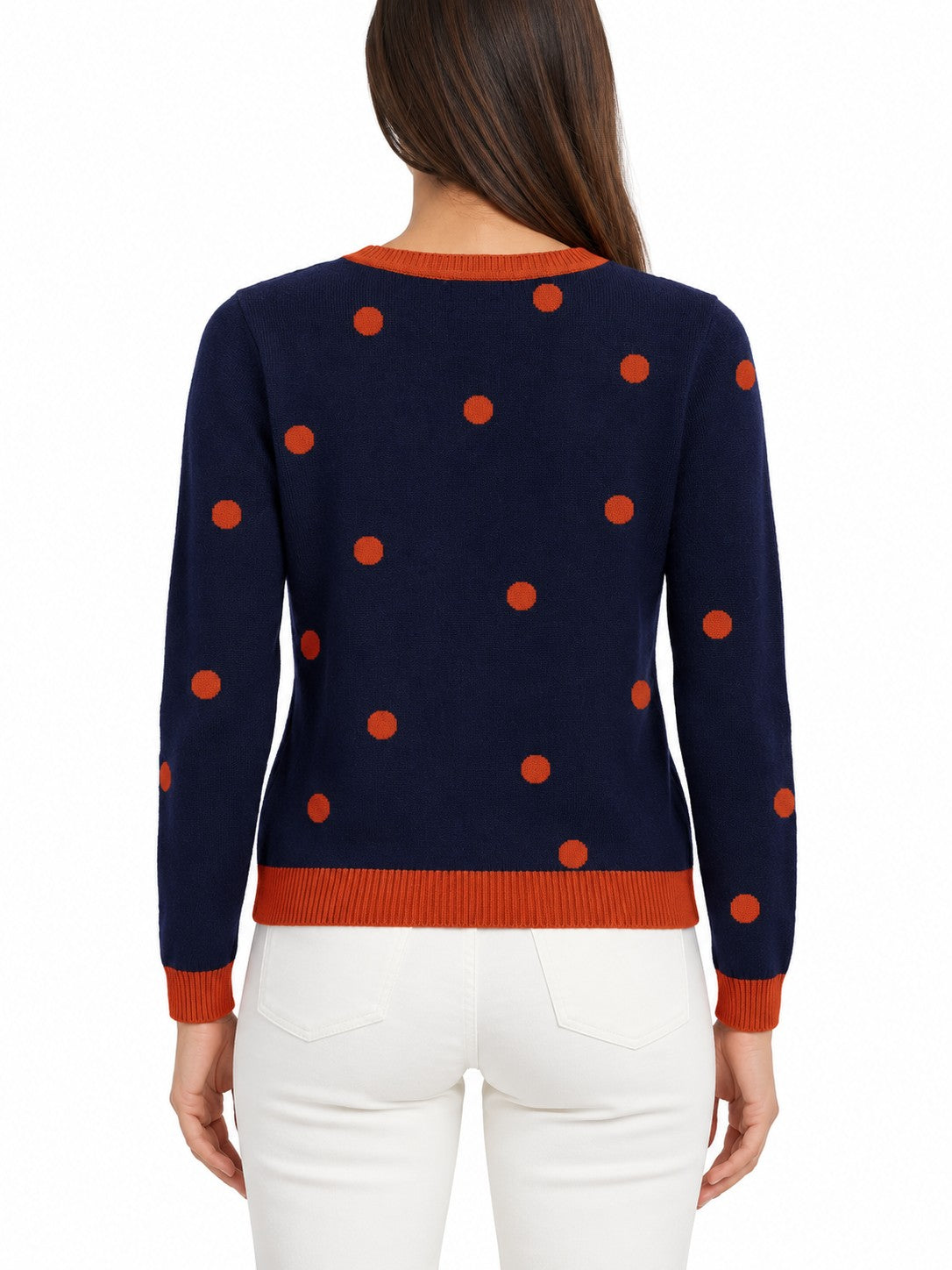 Maglioncino a Pois blu/arancione