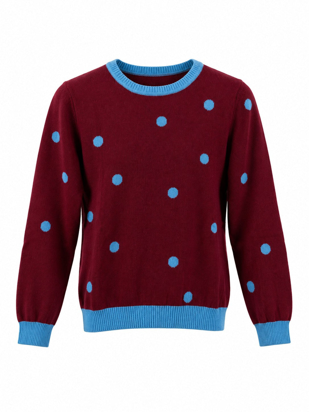 Maglioncino a Pois bordeaux/azzurro