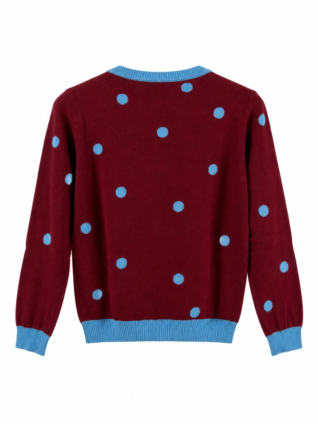 Maglioncino a Pois bordeaux/azzurro