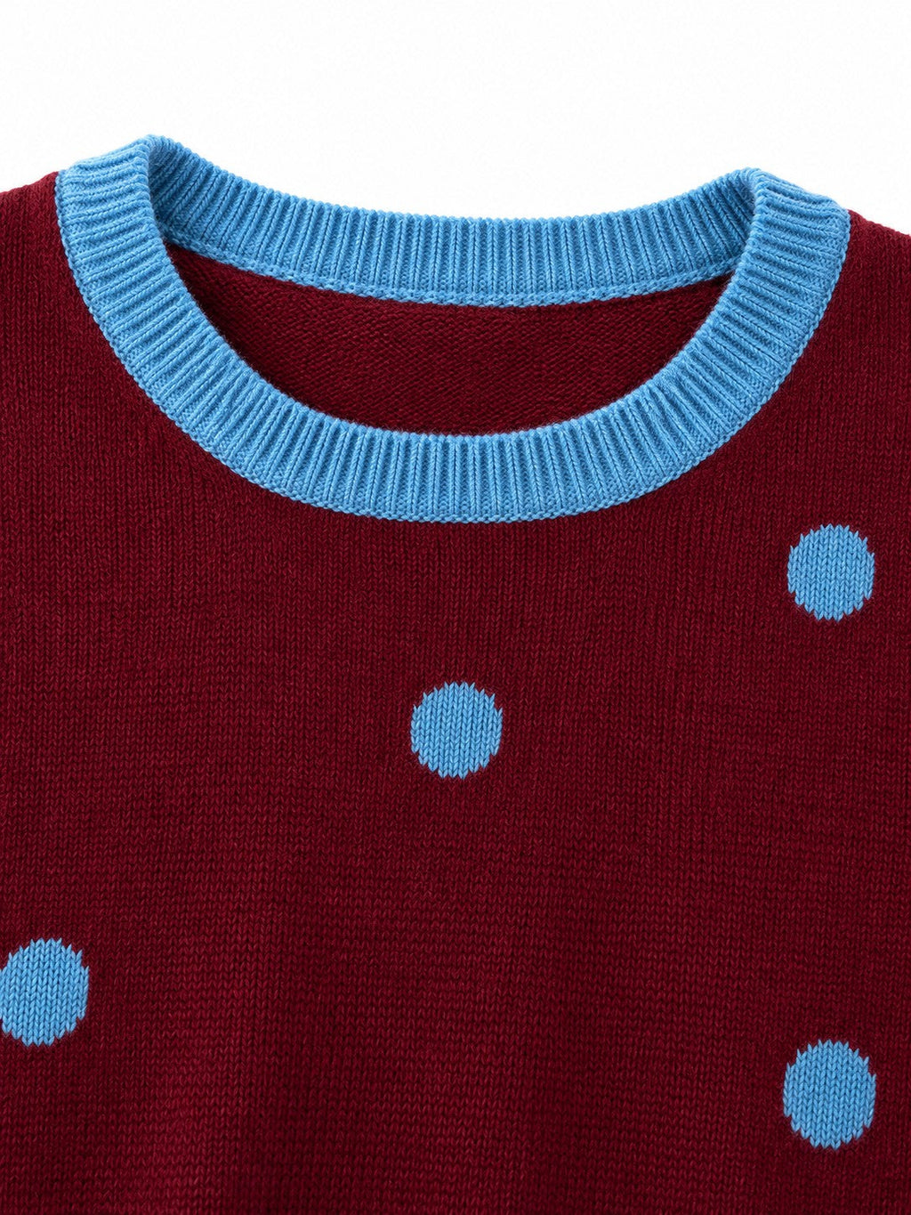 Maglioncino a Pois bordeaux/azzurro