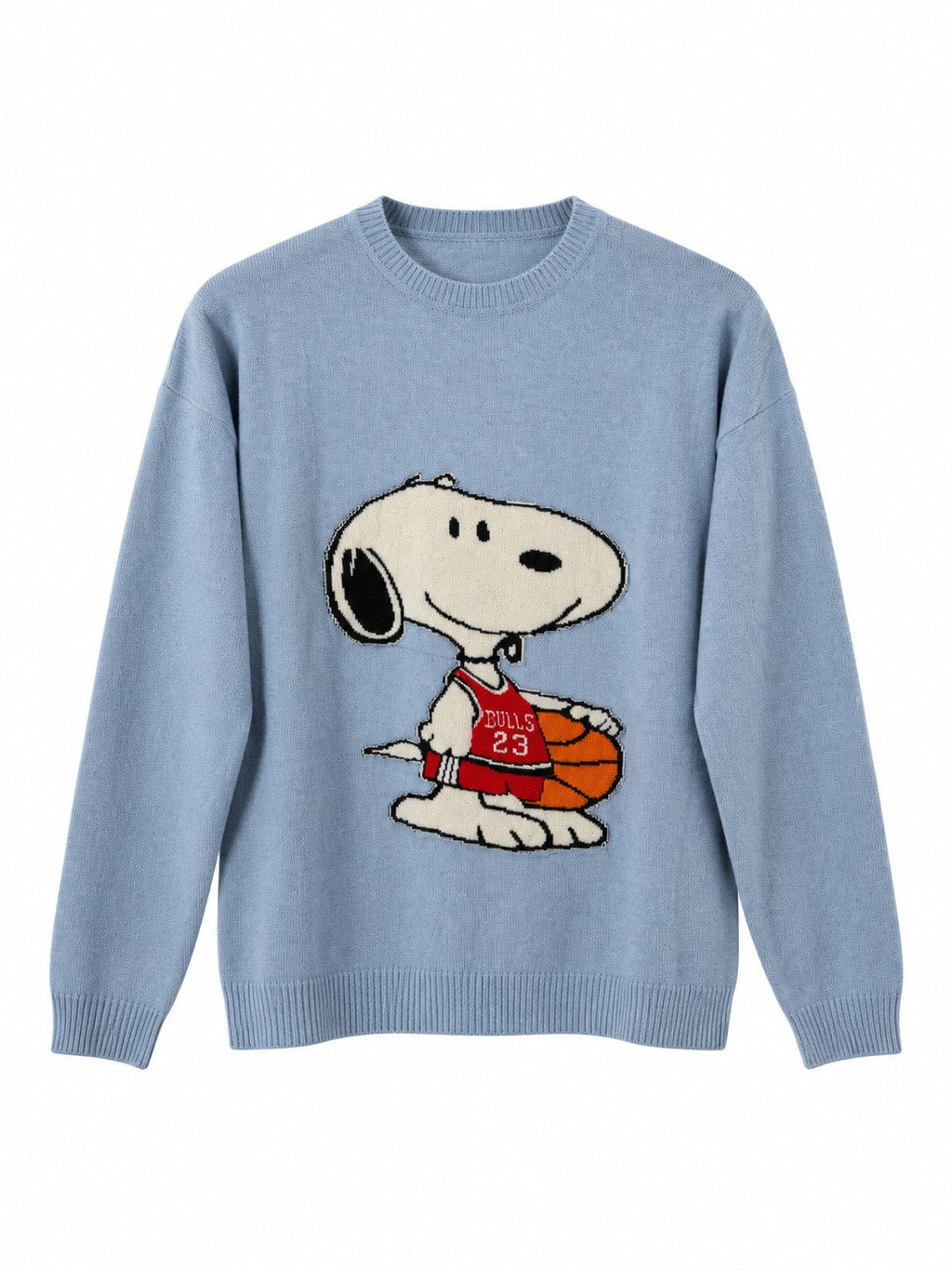 Maglione Snoopy Basket azzurro — davanti