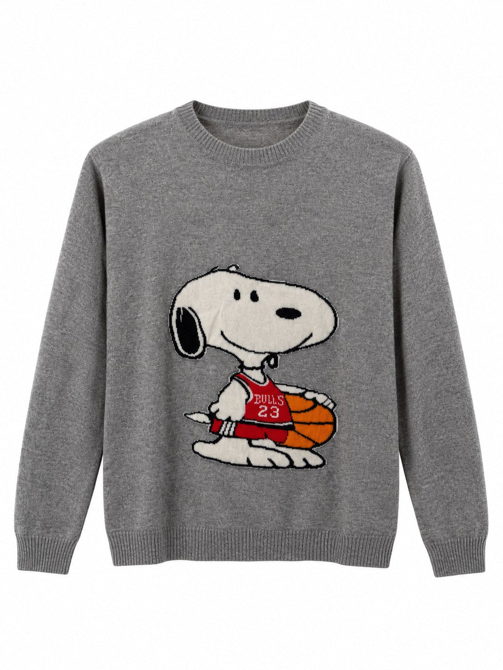 Maglione Snoopy Basket grigio — davanti