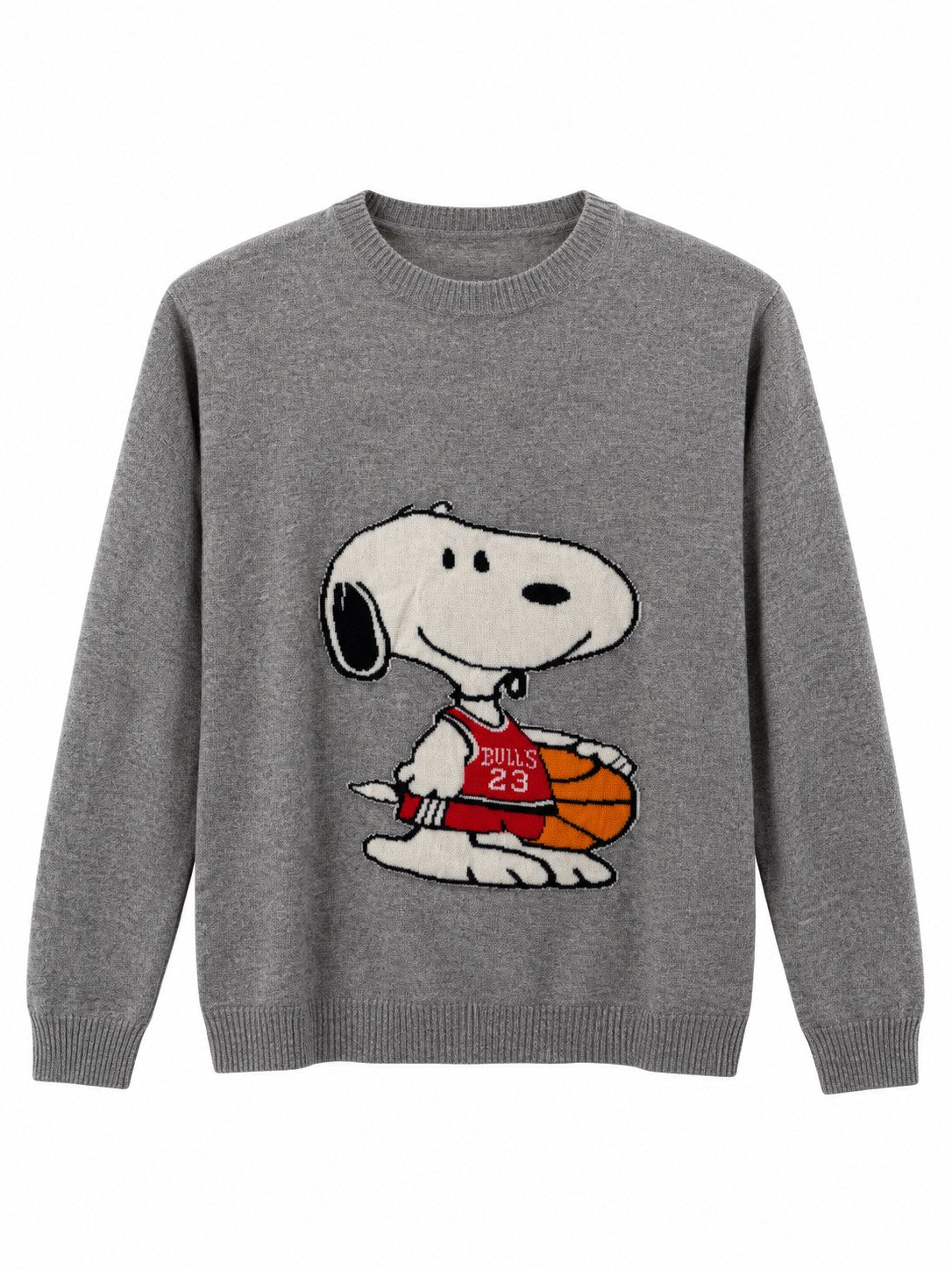 Maglione Snoopy Basket grigio — davanti