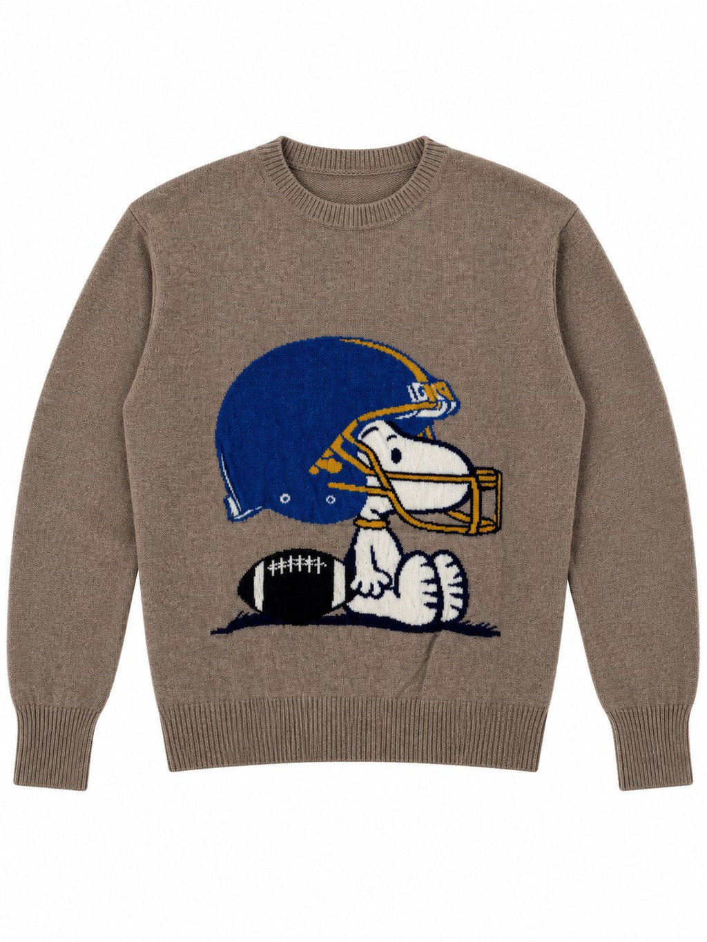 Maglione Snoopy Football tortora/cammello — davanti
