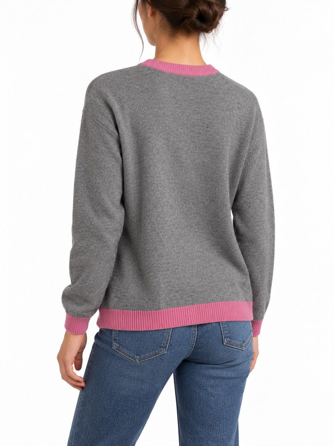 Maglione Snoopy Golf grigio/rosa — indossato, retro