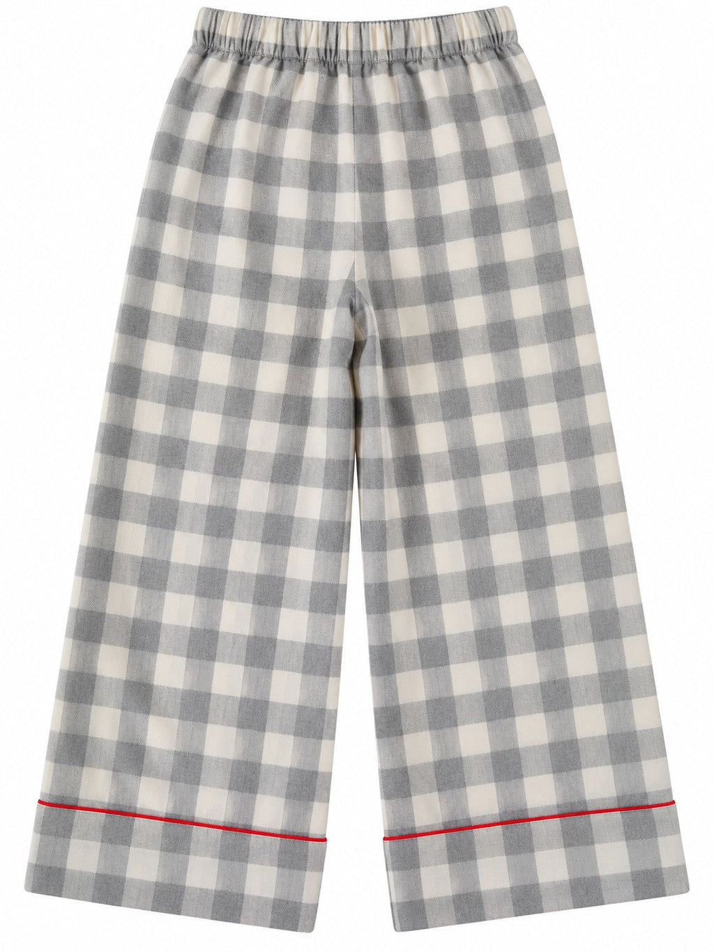 Pantalone a Quadretti Grigio Perla