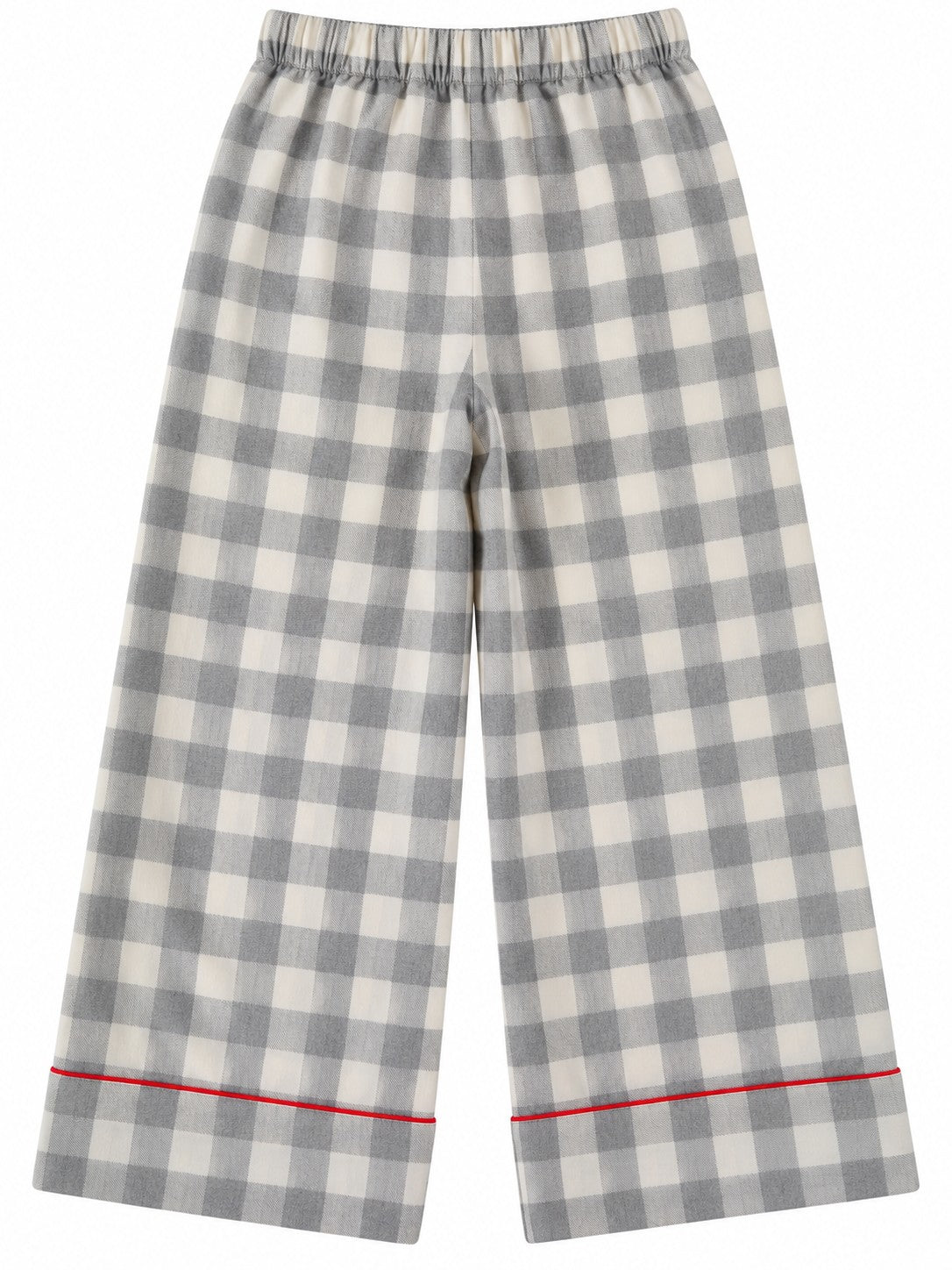 Pantalone a Quadretti Grigio Perla
