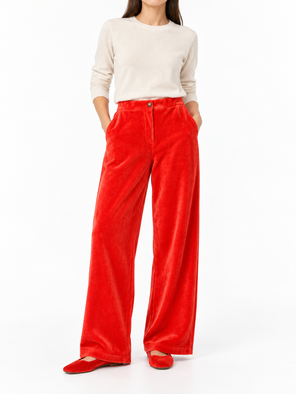 Pantalone in Ciniglia arancione