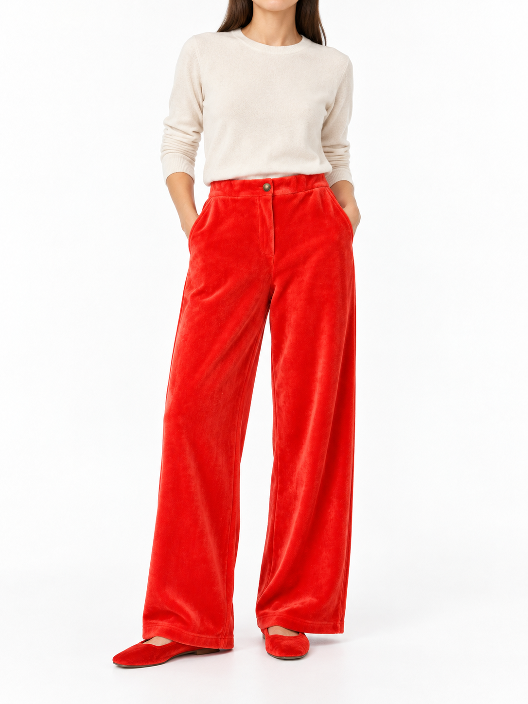 Pantalone in Ciniglia arancione