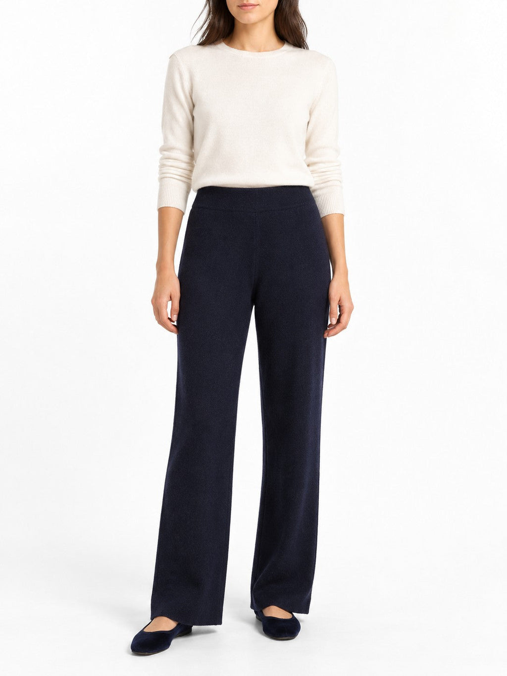 Pantalone in lana e cachemire blu