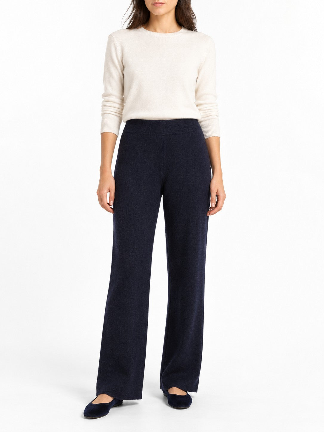 Pantalone in lana e cachemire blu