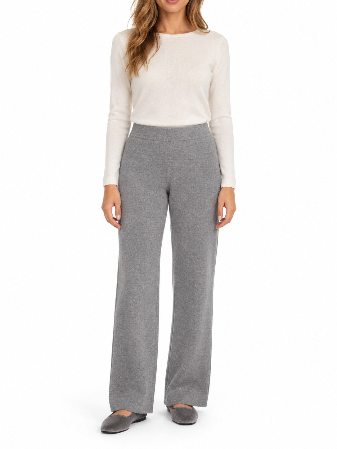 Pantalone in lana e cachemire grigio