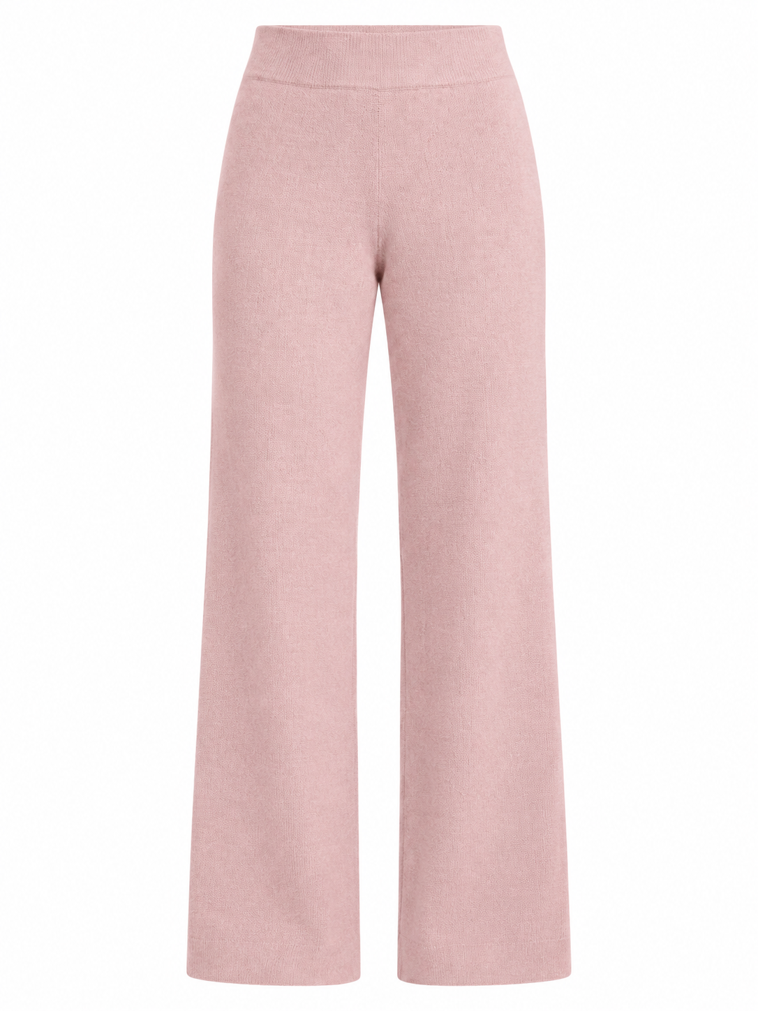 Pantalone in lana e cachemire rosa cipria