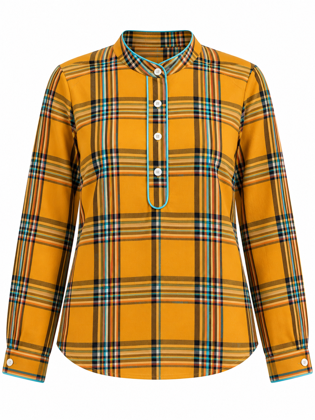 Blusa scozzese gialla davanti
