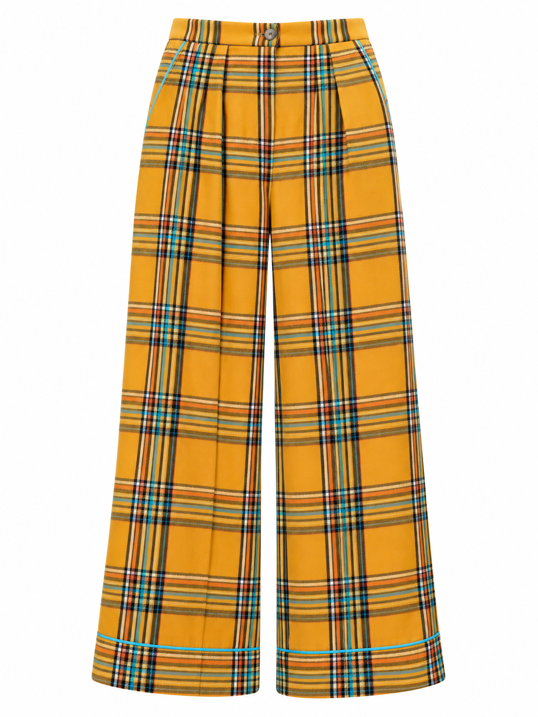 Pantalone scozzese giallo davanti