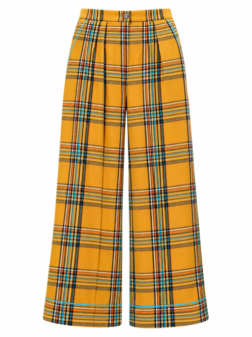 Pantalone scozzese giallo davanti