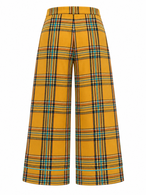 Pantalone scozzese giallo dietro