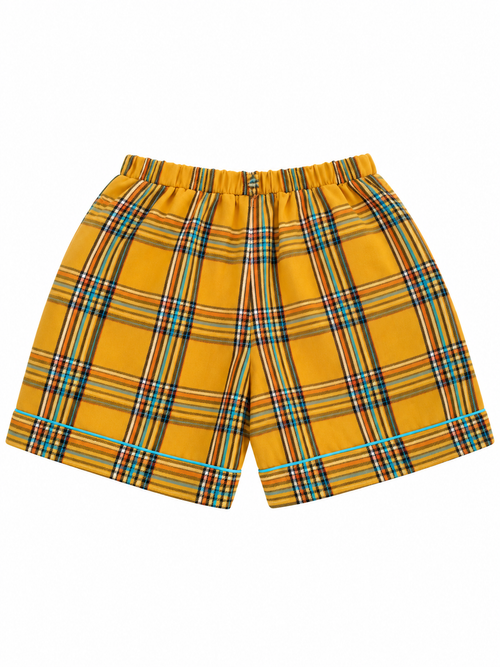 Pantaloncino scozzese giallo retro