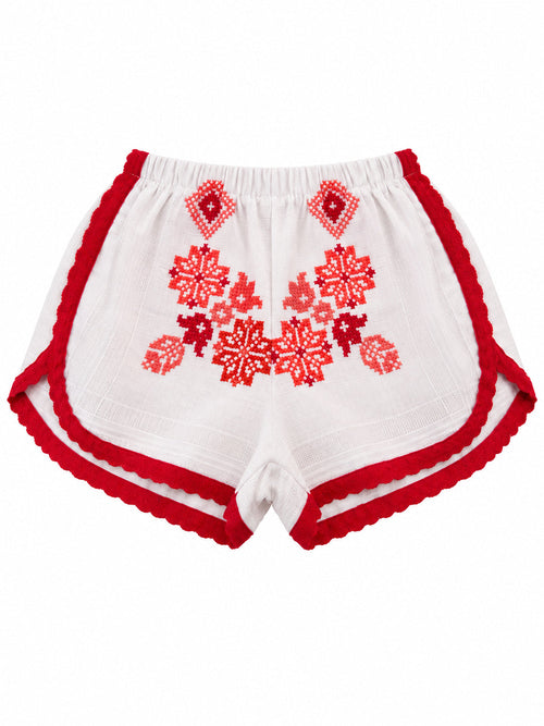 Shorts Ricamo Rosso