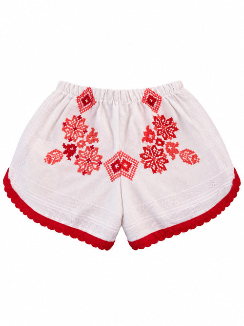 Shorts Ricamo Rosso