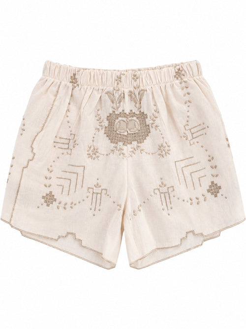 Shorts Ricamo Tortora